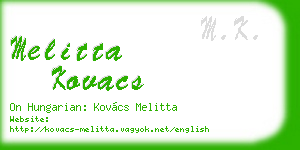 melitta kovacs business card